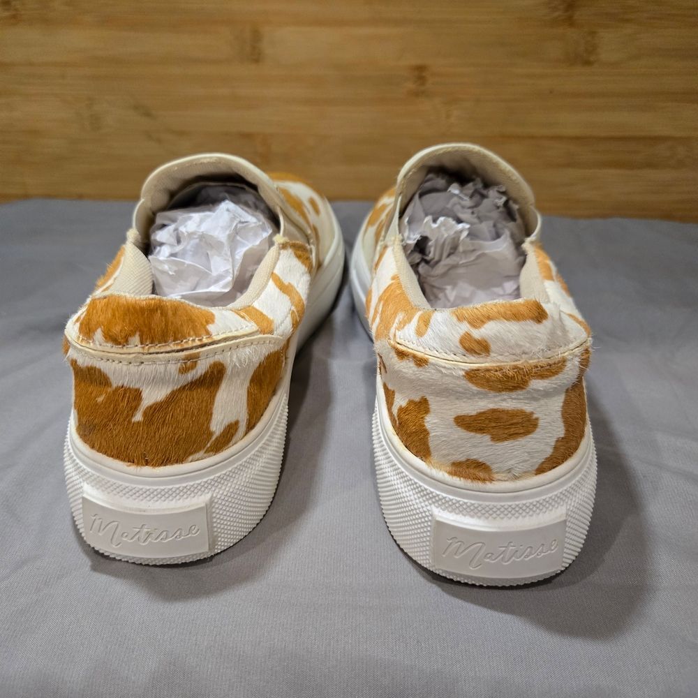 Coconuts by Matisse Tan and White Cowhide Slip-On Shoes - Picture 2 of 10
